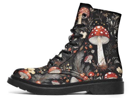 Amanita Boots - Vegan Leather Doc-Style Boots with Durable Stitched on Soles Fashion