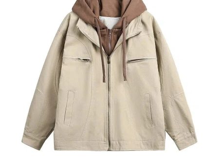 Casual Hooded Zip-Up Jacket Cheap