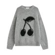 Cherry Design Knit Sweatshirt Online Sale