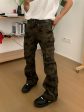 Camouflage Cargo Flared Casual Pants Online Hot Sale