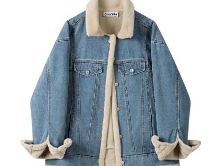 Denim Sherpa-Lined Coat Sale