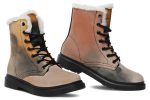 Smoky Sands Winter Boots - Warm Micro-Suede Doc-Style Boots Lined with Vegan Wool For Sale