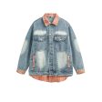 Check Patchwork Denim Jacket Supply