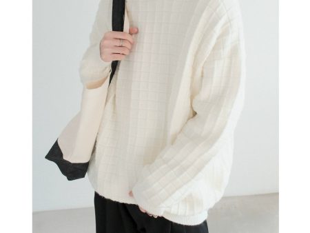 3D Plaid Drop Shoulder Sweater Discount