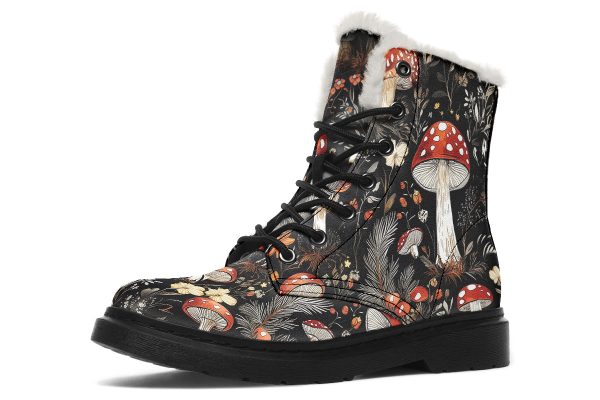 Amanita Winter Boots - Warm Micro-Suede Doc-Style Boots Lined with Vegan Wool Discount