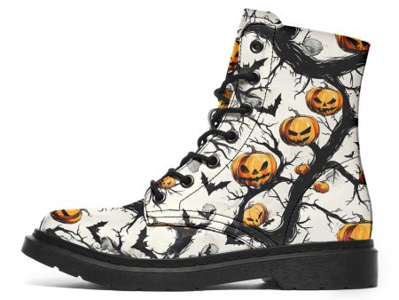 Evil Gourds Boots - Vegan Leather Doc-Style Boots with Durable Stitched on Soles Fashion