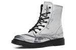 Frosted Marble Boots - Vegan Leather Doc-Style Boots with Durable Stitched on Soles For Cheap