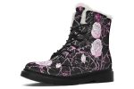 Amethyst Kintsugi Rose Winter Boots - Warm Micro-Suede Doc-Style Boots Lined with Vegan Wool Hot on Sale