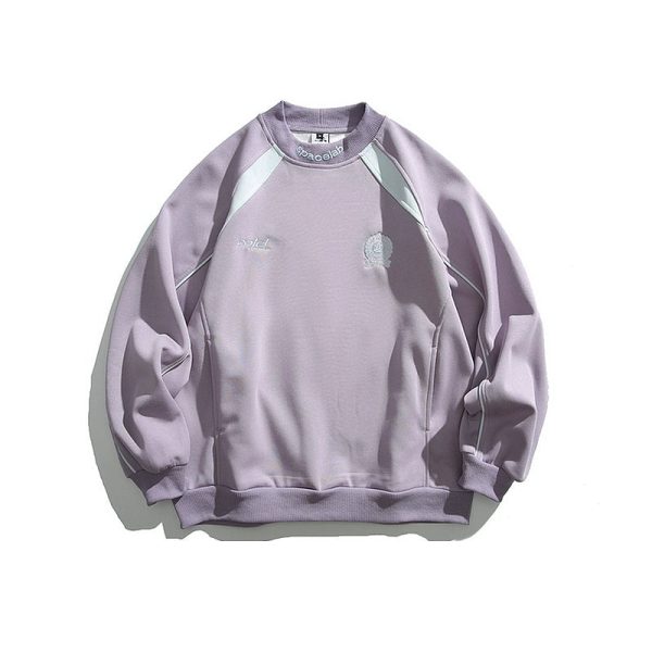 Contrast Color Round Neck Sweatshirt Online Hot Sale