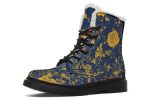 Royal Rose Romance Winter Boots - Warm Micro-Suede Doc-Style Boots Lined with Vegan Wool on Sale