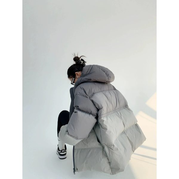 Contrast Color Oversized Down Jacket Hot on Sale