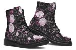 Amethyst Kintsugi Rose Boots - Vegan Leather Doc-Style Boots with Durable Stitched on Soles Fashion