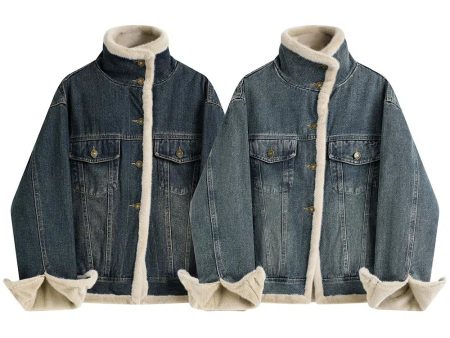 Denim Sherpa-Lined Jacket Discount