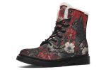 Twilight Cat Winter Boots - Warm Micro-Suede Doc-Style Boots Lined with Vegan Wool on Sale