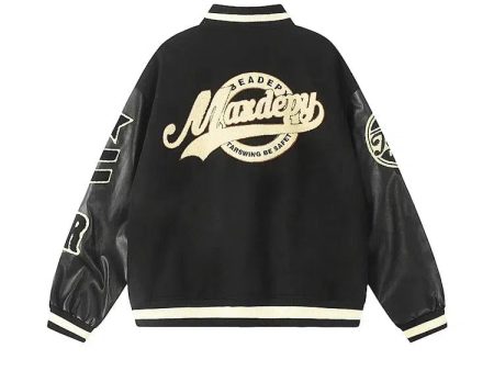 Lettering Print Casual Varsity Jacket Online now