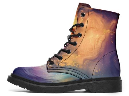 Aurora Pearl Boots - Vegan Leather Doc-Style Boots with Durable Stitched on Soles on Sale