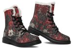 Twilight Cat Winter Boots - Warm Micro-Suede Doc-Style Boots Lined with Vegan Wool on Sale