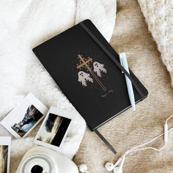 Holy Spirits Hardcover Notebook with Elastic Closure & Ribbon Marker - Gothic Stationery with Cute Ghosts - Witchy Journal for Women  - Home Office School College Discount