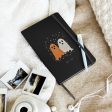 Ghost Besties Hardcover Notebook - with Elastic Closure & Ribbon Marker - Gothic Stationery with Cute Ghosts - Witchy Journal for School Office College & Uni Supply