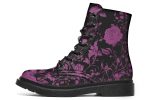 Mystic Rose Romance Boots - Vegan Leather Doc-Style Boots with Durable Stitched on Soles Hot on Sale