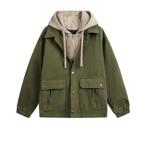 Casual Hooded Pockets Jacket Online Hot Sale