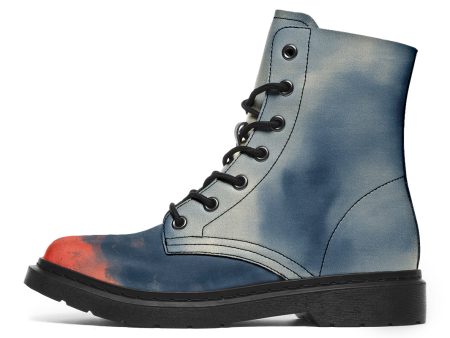 Burning Horizon Boots - Vegan Leather Doc-Style Boots with Durable Stitched on Soles Online Sale