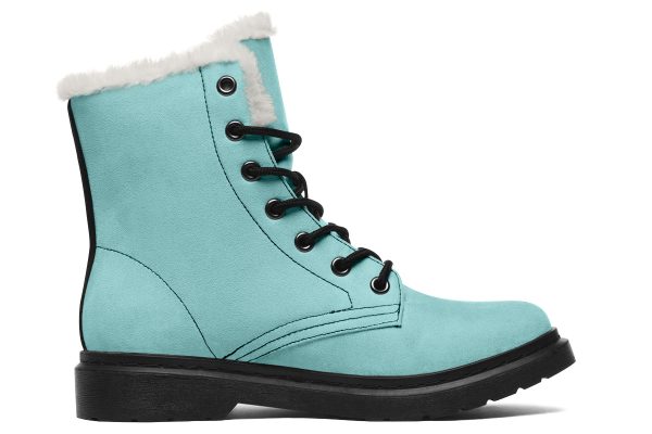 Aqua Mist Winter Boots - Warm Micro-Suede Doc-Style Boots Lined with Vegan Wool Discount