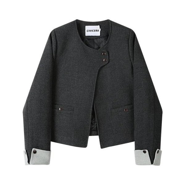 Button Accents Wool Coat on Sale