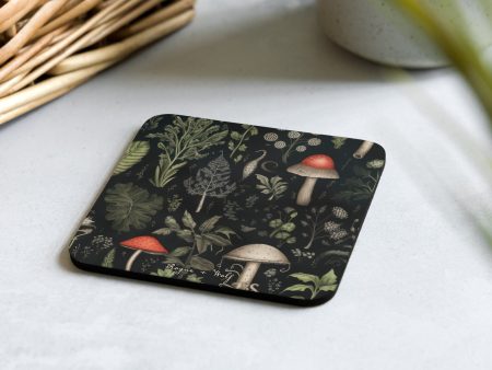 Foraging Coaster - Witchy Gothic Drinkware Table Setup - Dark Academia Botanical Kitchen Home Decor - Goth Christmas Gifts Online Sale