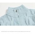 Zip-Up Textured Knit Sweater For Sale