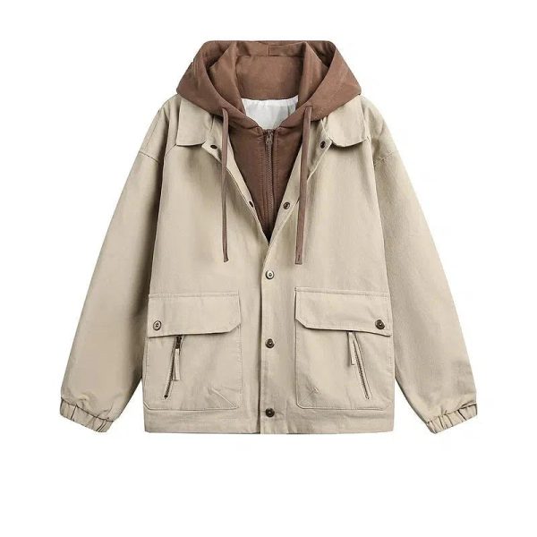 Casual Hooded Pockets Jacket Online Hot Sale