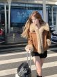 Button Closure Faux Fur Collar Coat Online Hot Sale