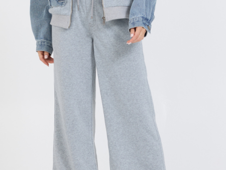 Washed Denim Fleece Pants Supply