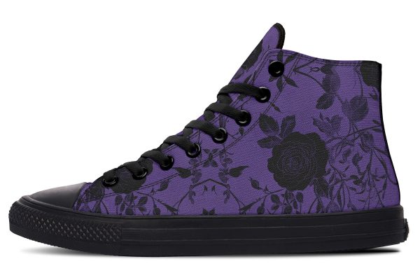 Amethyst Rose Romance High Tops - Classic Premium Canvas Shoes with Comfortable and Durable Soles Supply