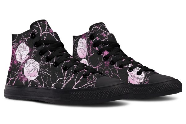 Amethyst Kintsugi Rose High Tops - Classic Premium Canvas Shoes with Comfortable and Durable Soles Sale