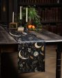 Moonlit Botanica Table Runner - Botanical Dinner Table Setup - Gothic Witchy Kitchen - Dark Academia Home Decor Supply