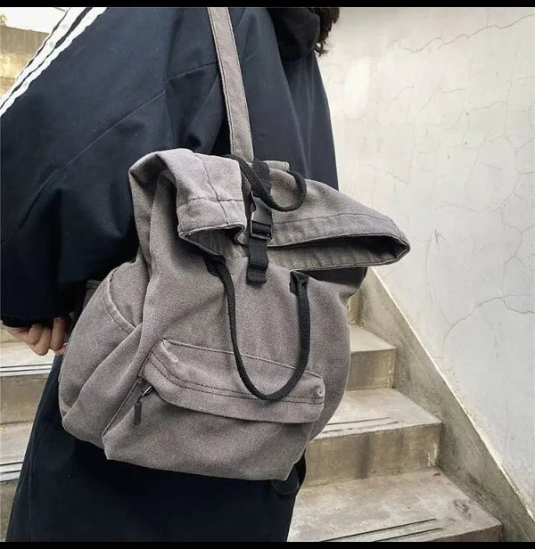 Casual Roll-Top Canvas Backpack Online Sale