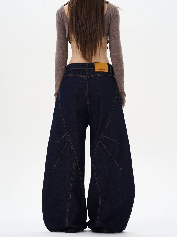 Buttoned Deconstructed Denim Pants For Cheap