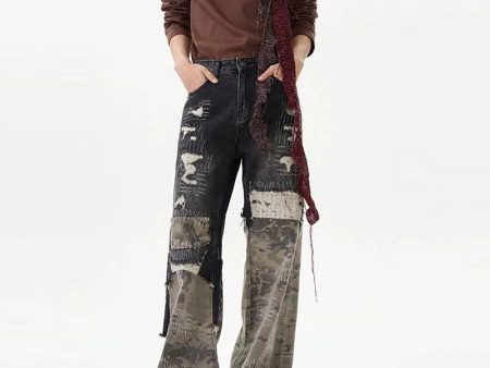 Camouflage Stitching Jeans on Sale