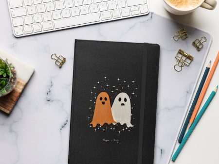 Ghost Besties Hardcover Notebook - with Elastic Closure & Ribbon Marker - Gothic Stationery with Cute Ghosts - Witchy Journal for School Office College & Uni Supply