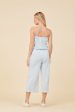 Soft Blue w  Mixed Stripes Textured Jumpsuit Discount