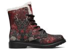 Twilight Cat Winter Boots - Warm Micro-Suede Doc-Style Boots Lined with Vegan Wool on Sale