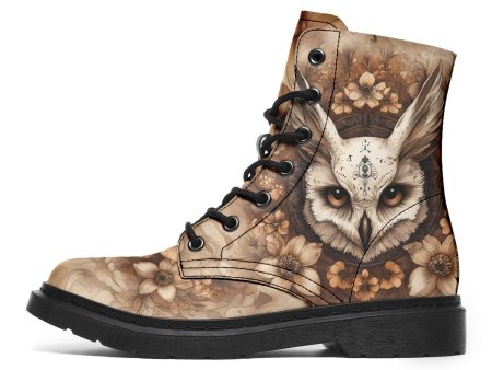 Owlsoul Mandala Boots - Vegan Leather Doc-Style Boots with Durable Stitched on Soles Online Hot Sale