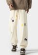 Cartoon Embroidery Drawstring Pants Sale