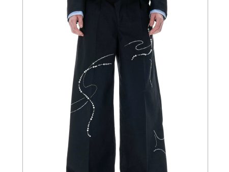 Beaded Snake Wide-Leg Pants Cheap