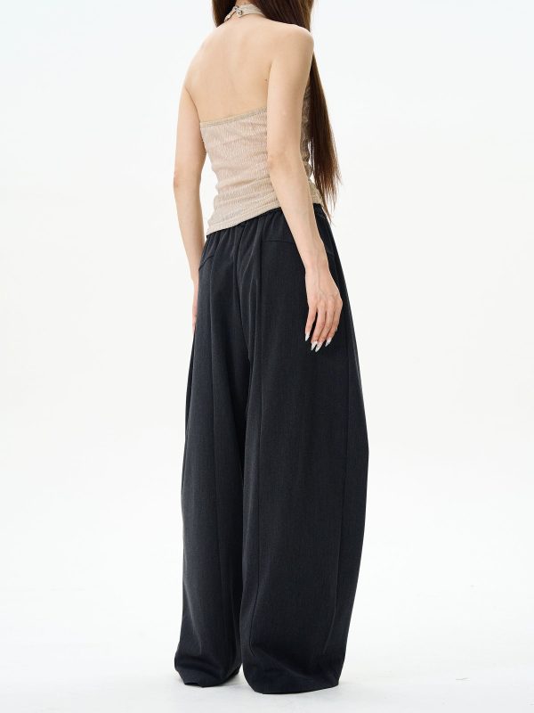 Button-Down Wide-Leg Casual Pants Cheap