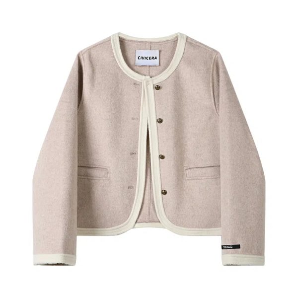 Button Closure Wool Blend Coat Sale