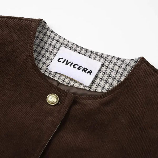 Button-Up Plaid Lining Coat on Sale