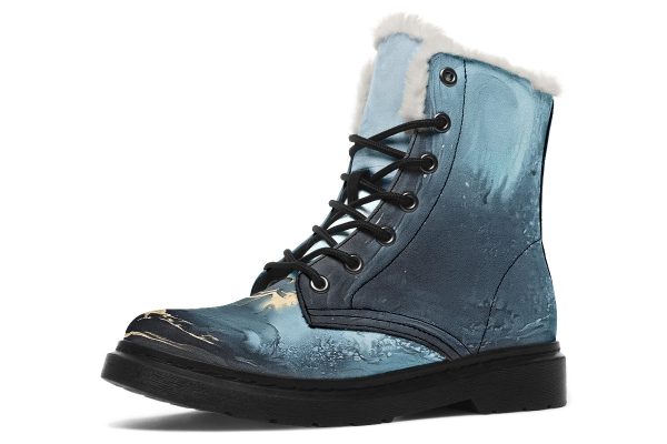 Abyss Flow Winter Boots - Warm Micro-Suede Doc-Style Boots Lined with Vegan Wool Online Sale