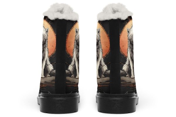 Solar Wolf Winter Boots - Warm Micro-Suede Doc-Style Boots Lined with Vegan Wool Discount